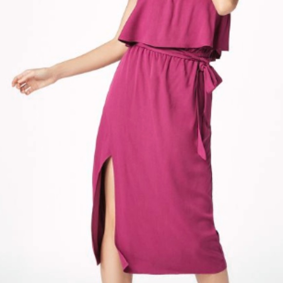 🔥LAST ONE🔥XL -Strapless Midi Dress -Sash-Plum - Picture 4 of 4